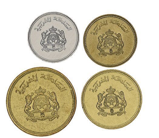 Набір монет Марокко набір з 4 монет 1987 AU-UNC 1, 5, 10, 20 см М15116 фото