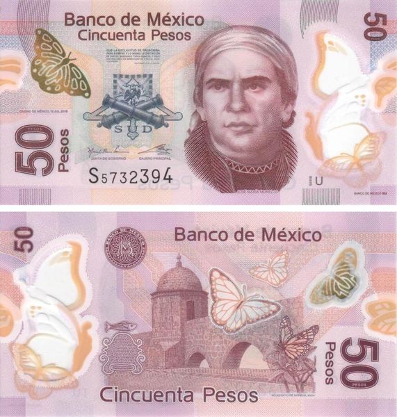 Mexico 50 pesos 2016 Polymer UNC (P123new)