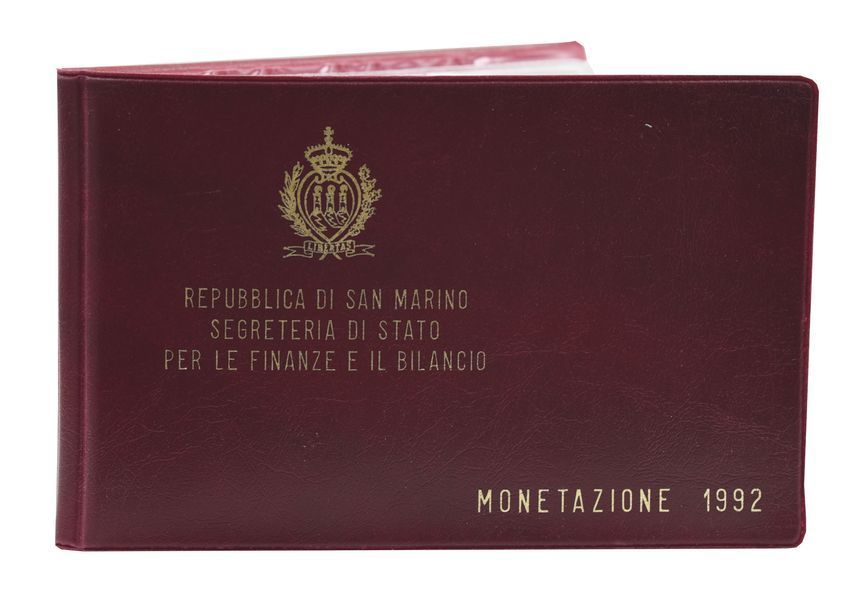 Набір монет Сан-Марино набір із 10 монет 1992 UNC 1, 2, 5, 10, 20, 50, 100, 200, 500, 1000 лір (срібло) М23378 фото