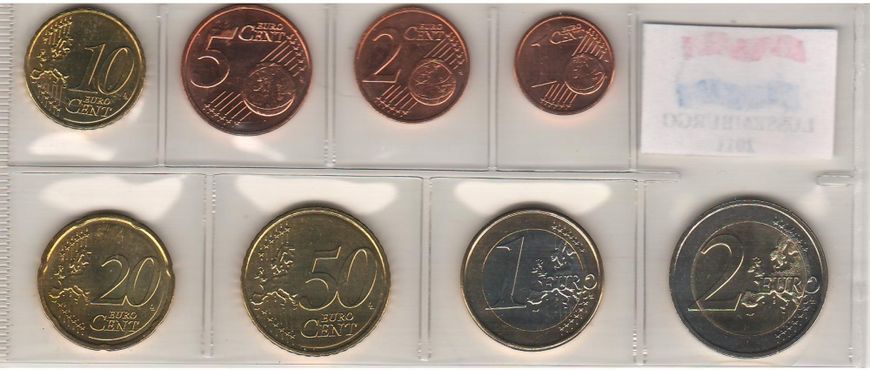 Люксембург набор из 8 монет евро 2011 UNC 1, 2, 5, 10, 20, 50 евроцентов, 1, 2 евро М04347 фото