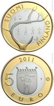 Фінляндія 5 євро 2011 &laquo;Історичні провінції - Лапландія&raquo; UNC (KM#170) М04951 фото