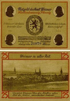 Banknote Germany Notgeld 25 pfennig 1921 F-VF Weimar