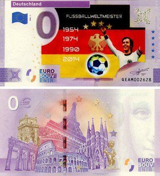 Банкнота Німеччина 0 ЄВРО 2021 UNC Збірна Німеччини з футболу Б23204 фото