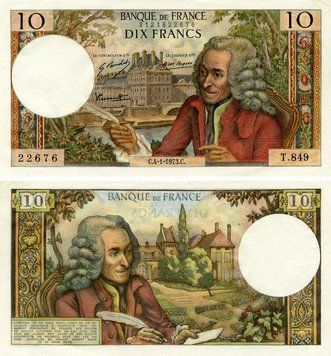 Банкнота Франція 10 франків 1973 VF-AU (P147d) Б23581 фото