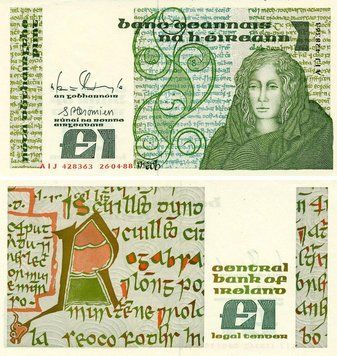 Банкнота Ірландія 1 фунт 1988 UNC (P70d) Б23464 фото