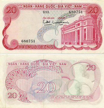 South Vietnam 20 dong 1969 AU-UNC (P24)