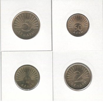 Macedonia set of 5 coins 1993-2016 UNC