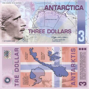 Antarctica 3 dollars 2008 UNC