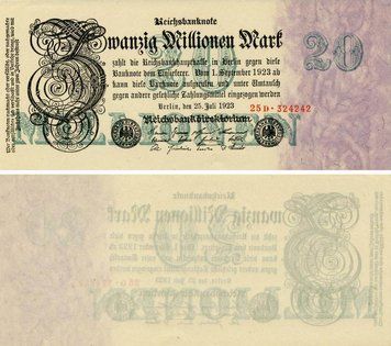 Banknote Germany 20000000 marks 1923 AU-UNC (P97)