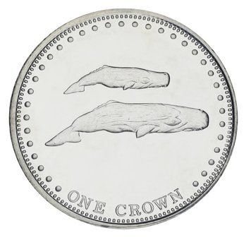 Монета Трістан-да-Кунья 1 крона 2008 UNC Кашалоти М20032 фото