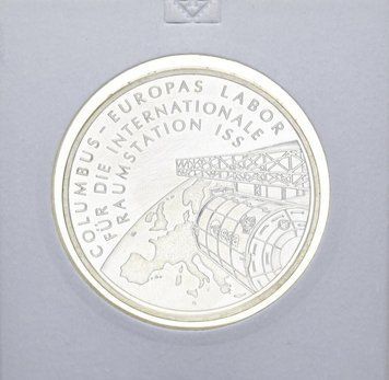Німеччина 10 ЄВРО 2004 &laquo;Міжнародна космічна станція&raquo; Срібло UNC М10890 фото