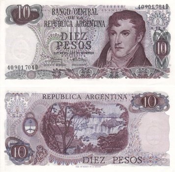 Argentina 10 pesos 1976 UNC (P300)