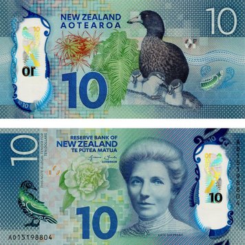 New Zealand 10 dollars 2015 Polymer UNC (P192)