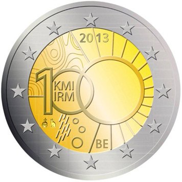 Belgium 2 euro 2013 "100 years of the Meteorological Institute of Belgium" UNC (KM # 323)