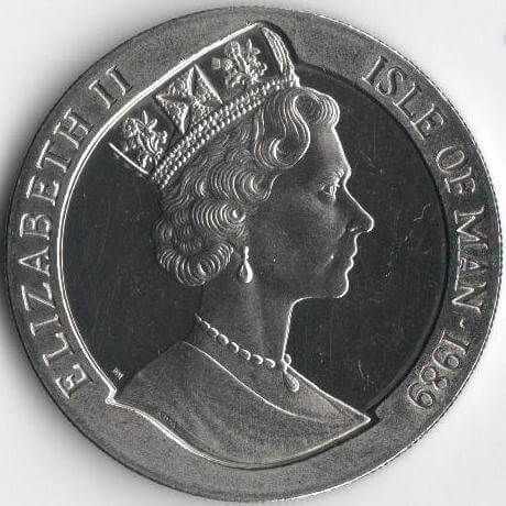 Coin Isle of Man 1 crown 1989 "George Washington" UNC Variety 2 (KM # 248)