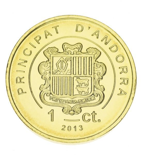 Андорра 1 сентим 2013 UNC М15557 фото