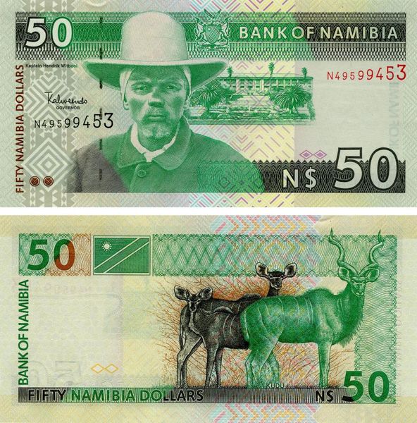 Namibia $ 50 2003 UNC Animals - Kudu Antelopes (P8)