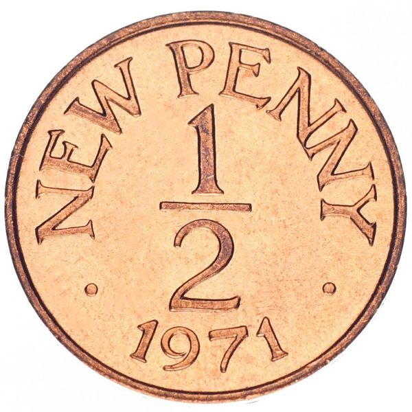 Guernsey 1/2 new penny 1971 F-VF