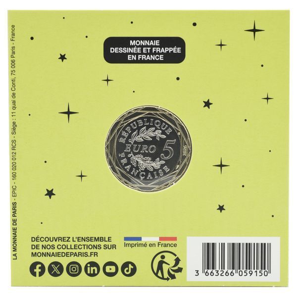 Coin France 5 euros 2026 Bimetal UNC Zodiac Signs &ndash; Libra in souvenir packaging