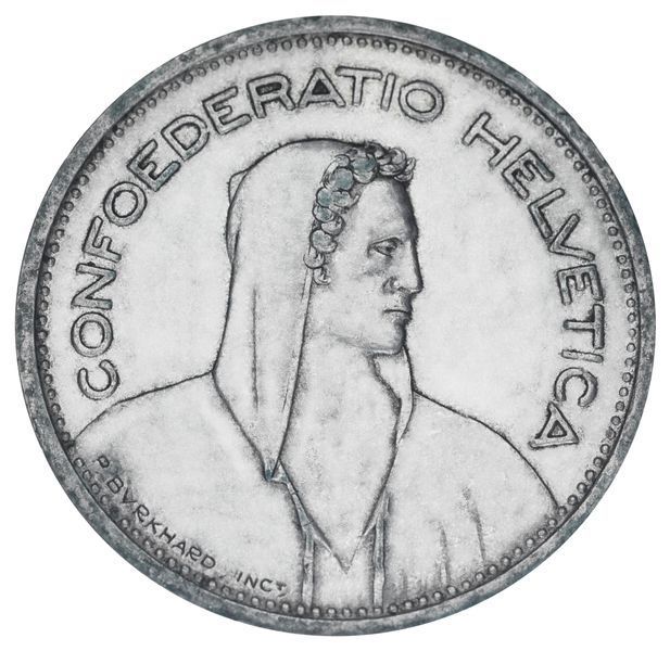Монета Швейцарія 5 франків 1953 Срібло F-VF М19254 фото