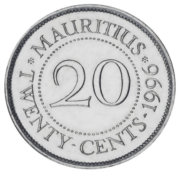 Mauritius 20 cents 1996 UNC