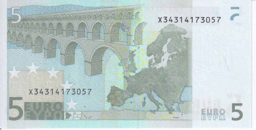 Німеччина 5 євро 2002 X P017 UNC Б03466 фото