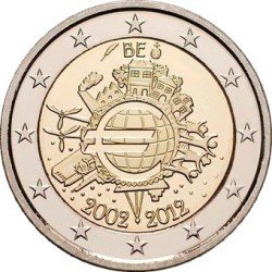 Бельгія 2 євро 2012 «10 років євро» UNC (KM#315) М00021 фото