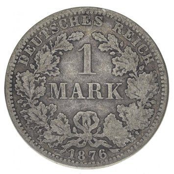 Німеччина 1 марка 1876 G-VG Срібло М14639 фото