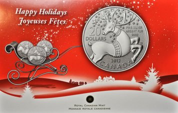 Canada 20 dollars 2012 "Merry Christmas" Silver UNC (km # 1337)