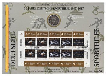 Монета Німеччина 20 євро 2017 Срібло AU-UNC D Німецький фонд підтримки спорту у сувенірній упаковці М21733 фото