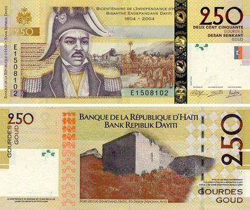 Банкнота Гаити 250 гурдов 2013 UNC 200 лет Независимости Гаити (P276e) Б25080 фото