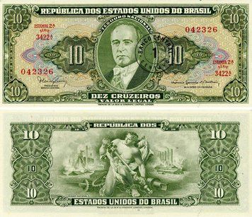 Банкнота Бразилія 10 крузейро 1966-1967 UNC 1 сентаво на 10 крузейро (P183b) Б24258 фото