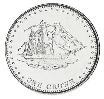 Монета Тристан-да-Кунья 1 крона 2008 UNC Корабель Вітрильник М20033 фото