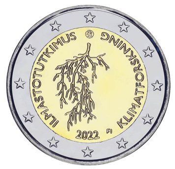 Монета Фінляндія 2 євро 2022 Біметал UNC Кліматичні дослідження у Фінляндії М17224 фото