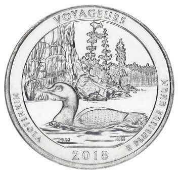 Монета США 25 центів (квотер) 2018 P &laquo;Вояджерс (43-й парк)&raquo; UNC М09392 фото