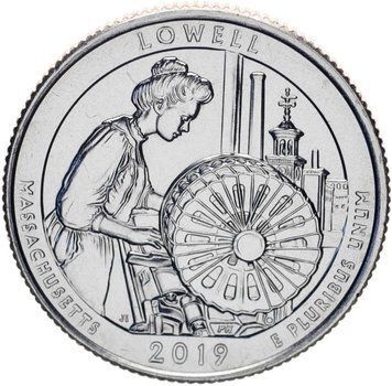 Монета США 25 центів (квотер) 2019 P &laquo;46-й парк - Лоуел&raquo; UNC М10624 фото