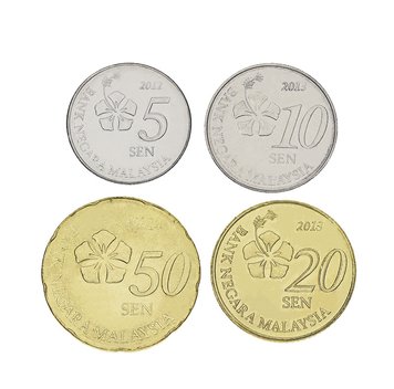 Malaysia set of 4 coins 2012-2014 UNC