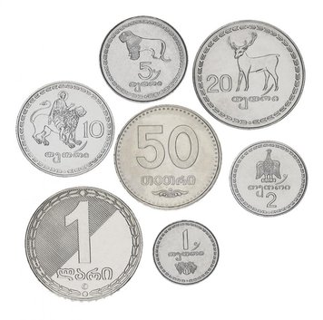 Грузия набор из 7 монет 1993-2009 UNC М08671 фото