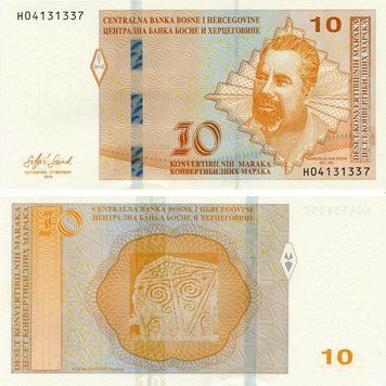 Банкнота Босния и Герцеговина 10 марок 2019 UNC Кириллица-Латиница Республика Сербская (P81) Б17914 фото