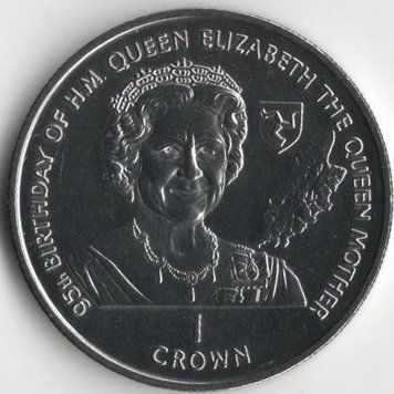 Coin Isle of Man 1 crown 1995 UNC 95 years of the Queen Mother (KM#458)