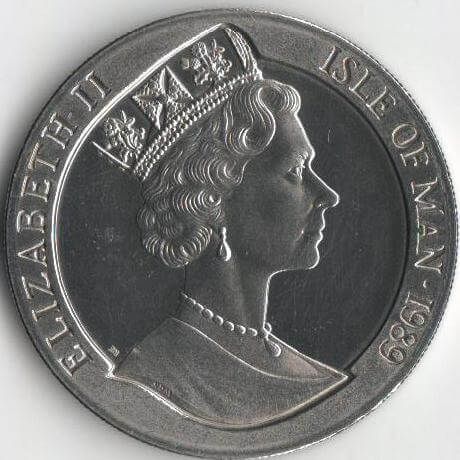 Монета Острів Мен 1 крона 1 989 &laquo;Джордж Вашингтон&raquo; UNC Різновид 3 (KM#247) М07944 фото