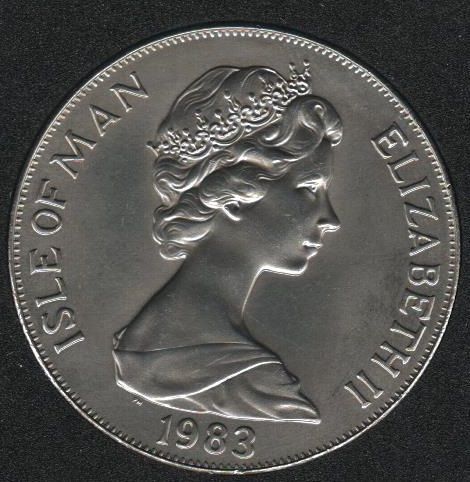 Coin Isle of Man 1 crown 1983 "Airplane Gloucester Whittle" UNC (KM # 105)