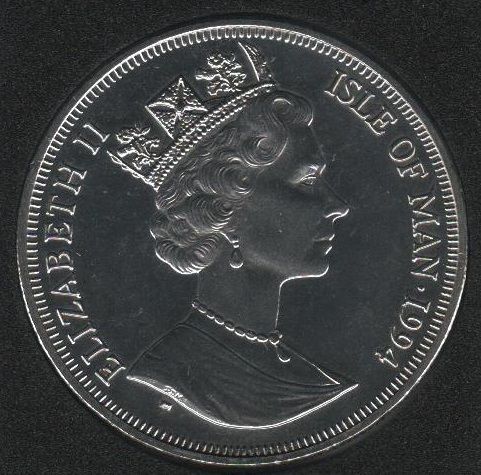 Острів Мен 1 крона 1 994 &laquo;Людина в польоті.&nbsp;Отто Лілієнталь &raquo;UNC (KM#417) М07994 фото