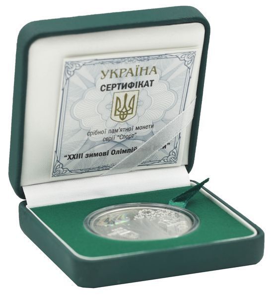 Монета Украина 10 гривен 2018 Серебро Proof ХХІІІ зимние Олимпийские игры (Ag 925, унция, 31.1 грамм в чистоте) М08409 фото