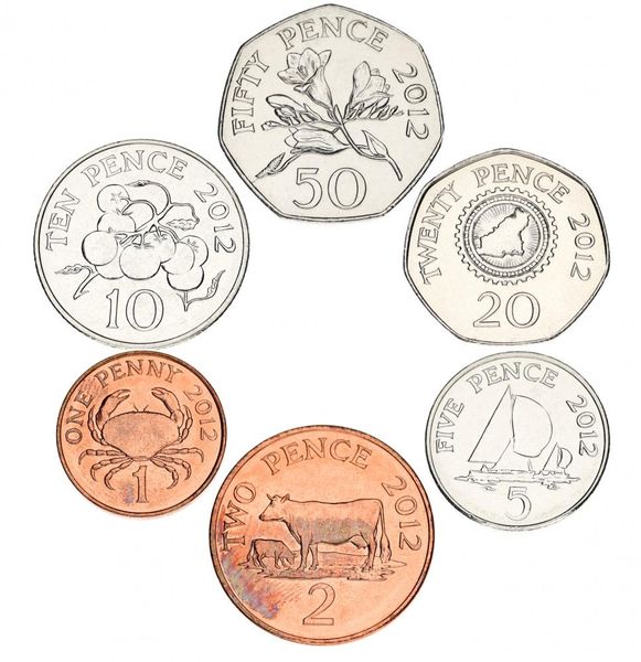 Guernsey set of 6 coins 2012 UNC 1, 2, 5, 10, 20, 50 pence