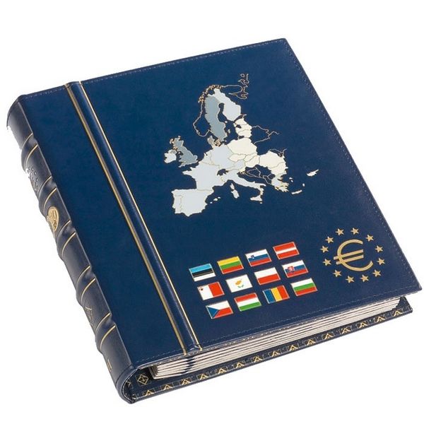 VISTA album for euro coin sets (new countries) with Leuchtturm case