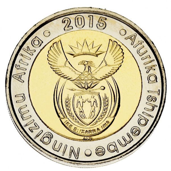 ЮАР 5 рандов 2015 Биметалл UNC Бык М14026 фото