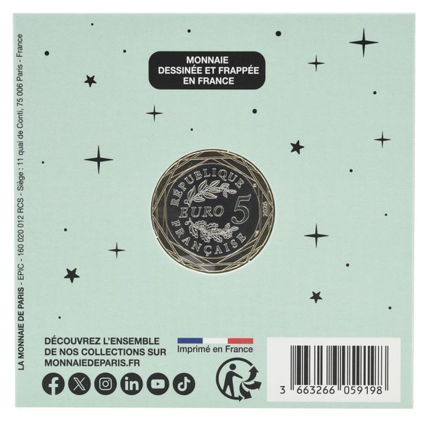 Coin France 5 euros 2026 Bimetal UNC Zodiac Signs &ndash; Aquarius in souvenir packaging