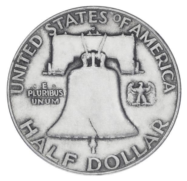 Монета США 50 центів (халф) 1954 Срібло F-VF Бенджамін Франклін (Ag 900, 12,5 грам) М19909 фото