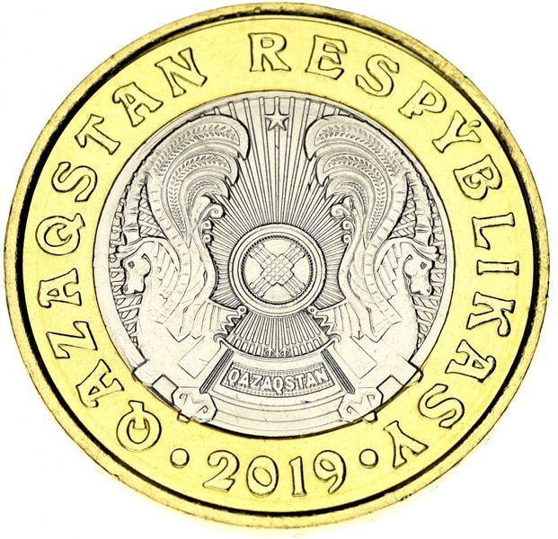 Монета Казахстан 100 тенге 2019 Биметалл UNC М04800 фото